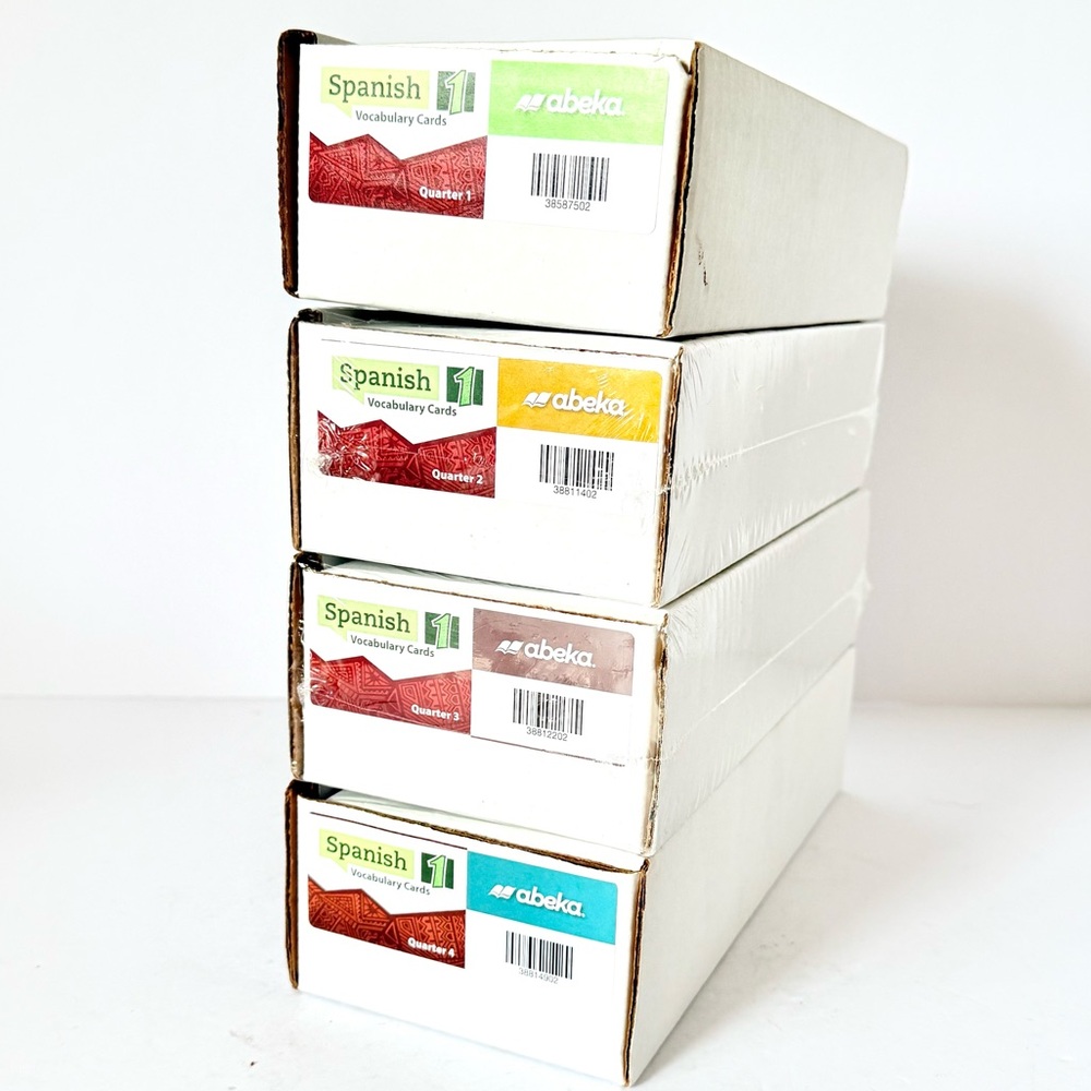 Abeka Spanish 1 Vocab Cards Quarters 1–4 (Grades 9–12) Complete Set of 720 Cards